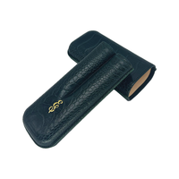 Edward Sahakian 2 cigar case - Smooth Green Ostrich